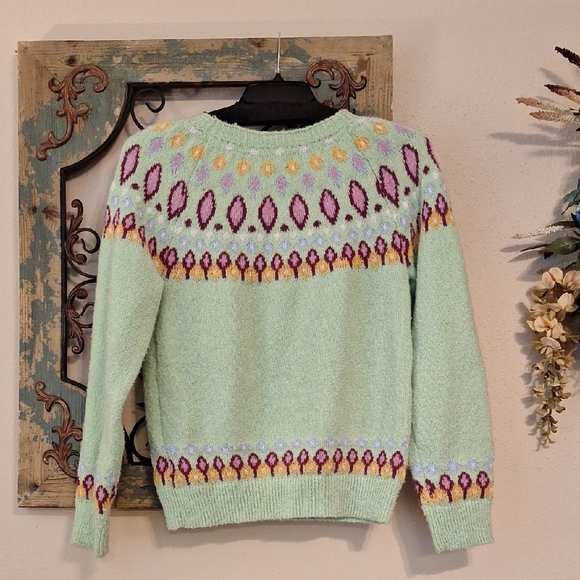 Chic Pastel Patterned Acrylic Women's Sweater. Excellent Condition NWT Size S - Picture 10 of 12